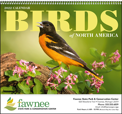Birds of North America Spiral Bound Wall Calendar for 2022